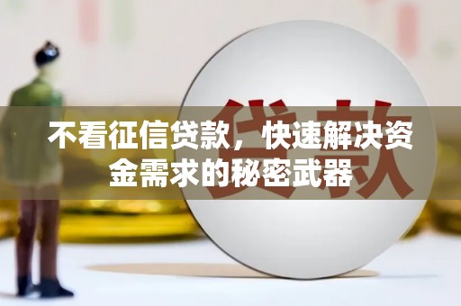 柘荣不看征信贷款，快速解决资金需求的秘密武器