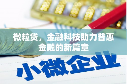 柘荣微粒贷，金融科技助力普惠金融的新篇章