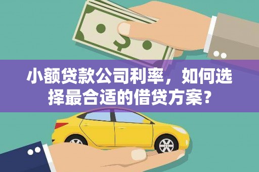 柘荣小额贷款公司利率，如何选择最合适的借贷方案？