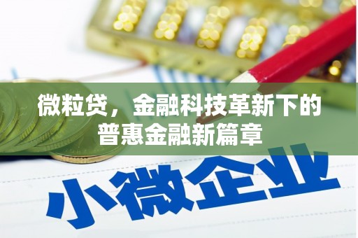 柘荣微粒贷，金融科技革新下的普惠金融新篇章