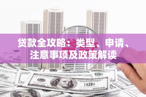 柘荣贷款全攻略：类型、申请、注意事项及政策解读